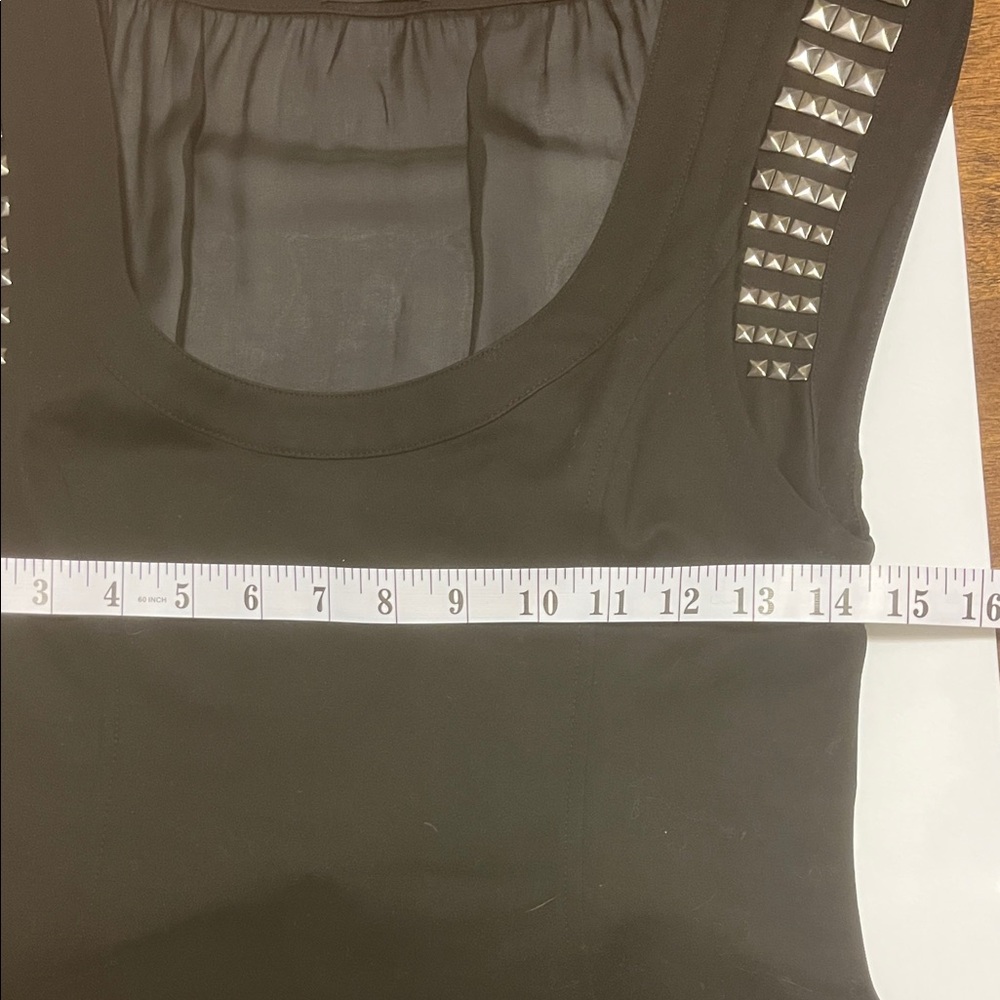 Mackage Black Studded Mini Dress Deep Scoop Neck - Picture 15 of 16